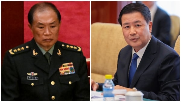 图为军委副主席何卫东和中共公安部长王小洪。（看中国合成图）